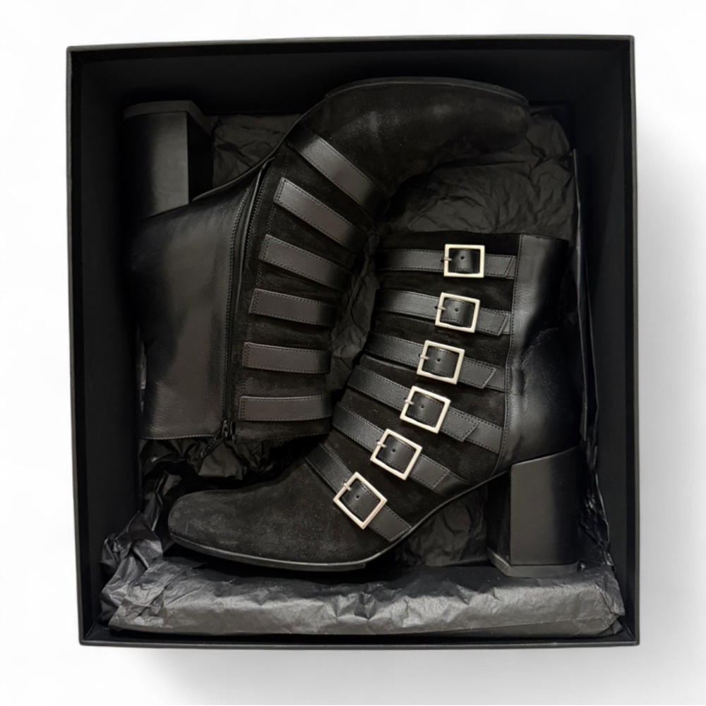 YSL SUEDE AND LEATHER BOOTIES